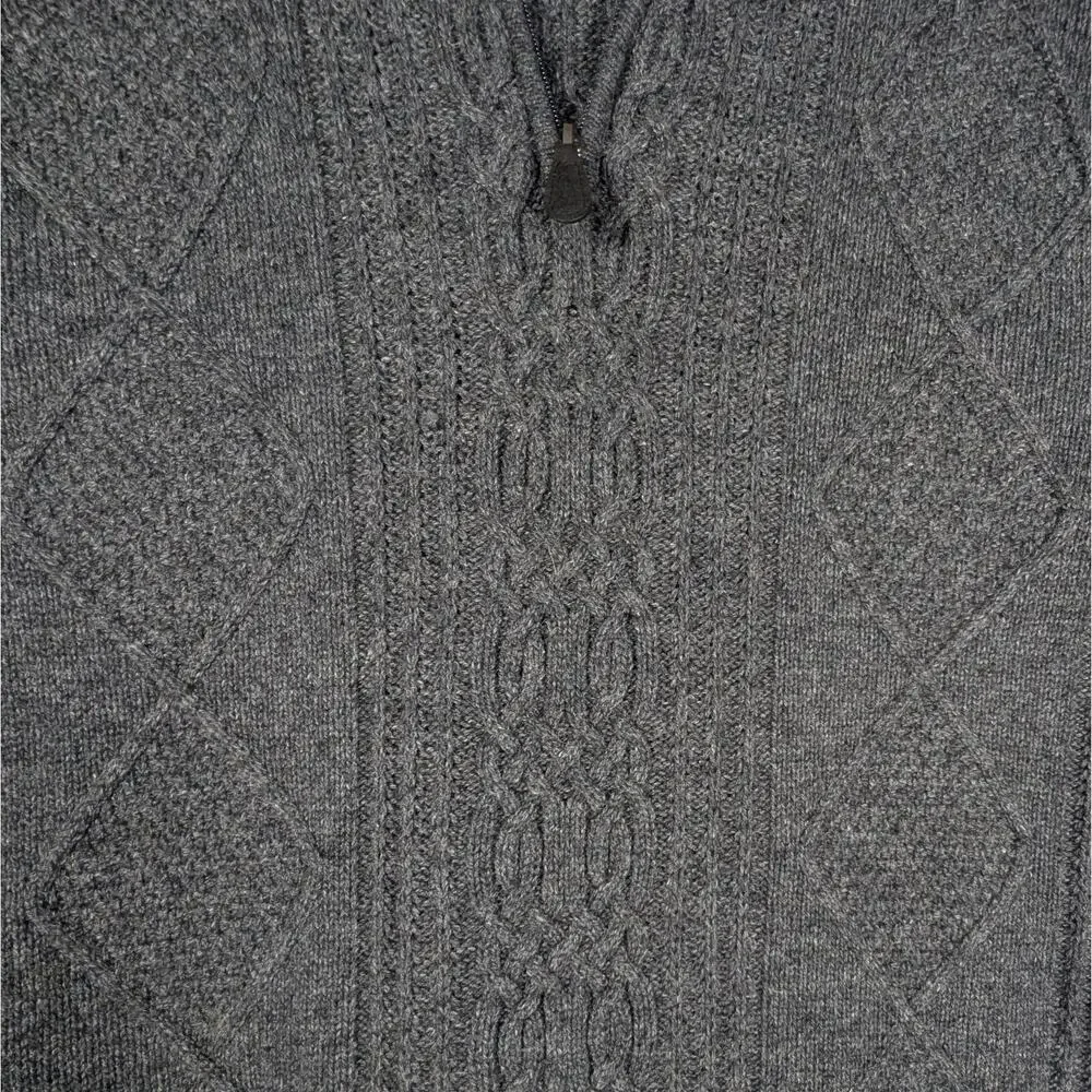Jos A Bank Wool Knit Sweater Mens 2XL Grey Long Sleeve